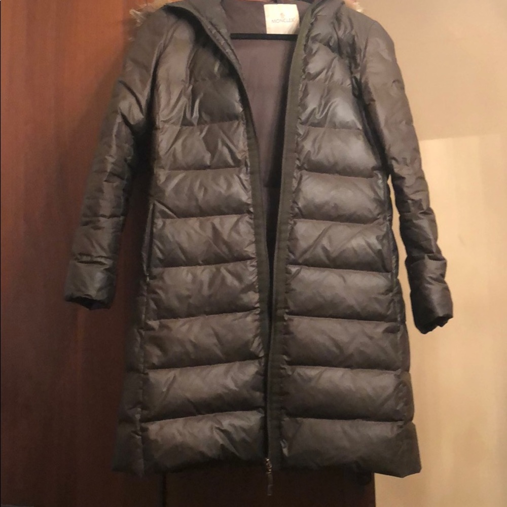 Moncler 3/4 Down Puffer with Coyote Hood
